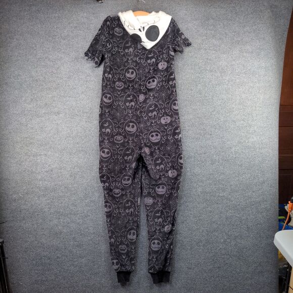 The Nightmare Before Christmas Jack Skellington One Piece Pajamas Small Black - Picture 6 of 13